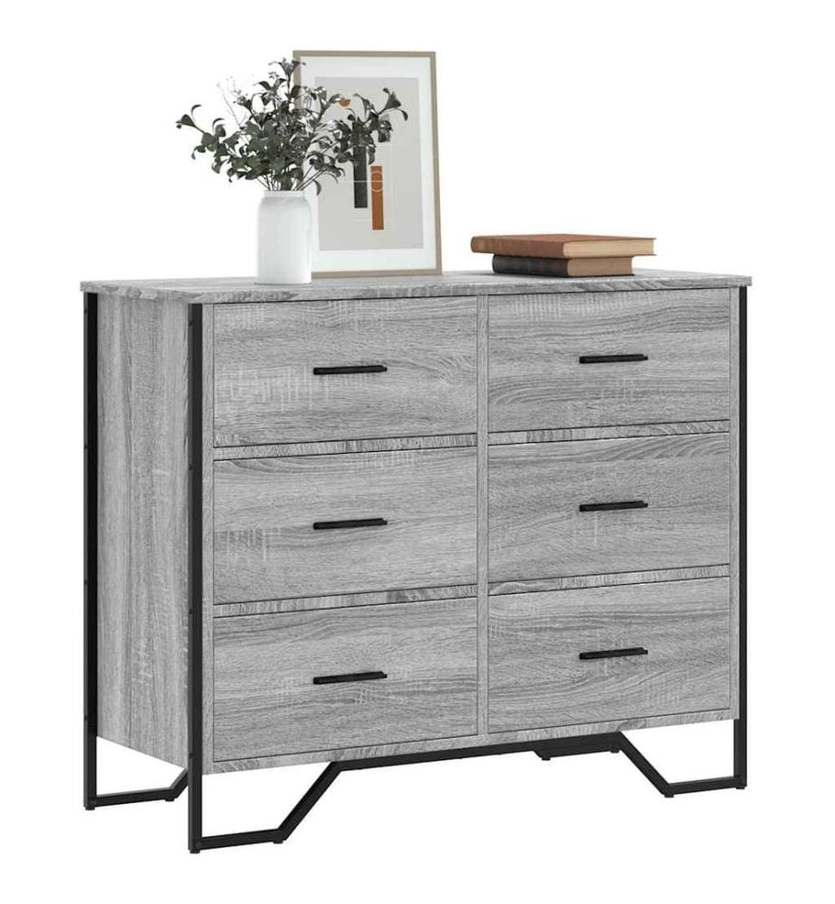 Commode sonoma gris 91x35,5x74,5 cm bois d'ingénierie