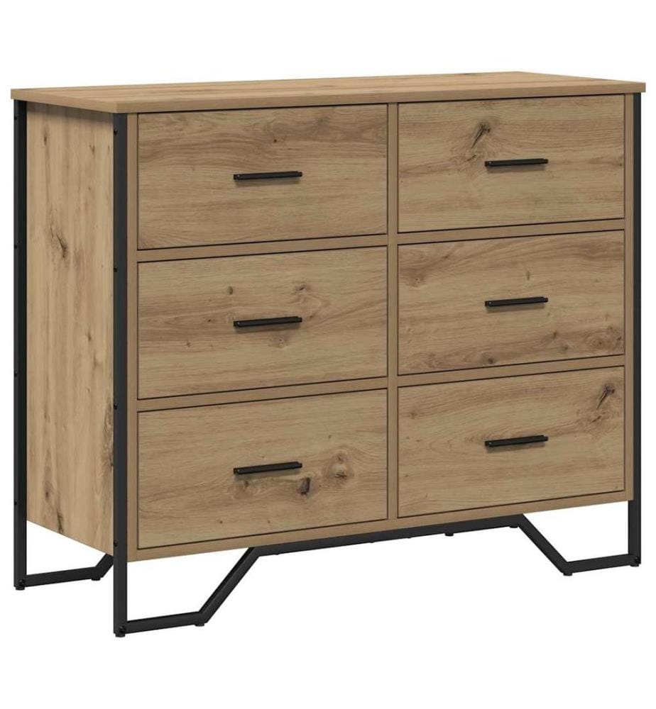 Kommode mit Schubladen 2 pcs Artisan-Eiche 91 x 35,5 x 74,5 cm