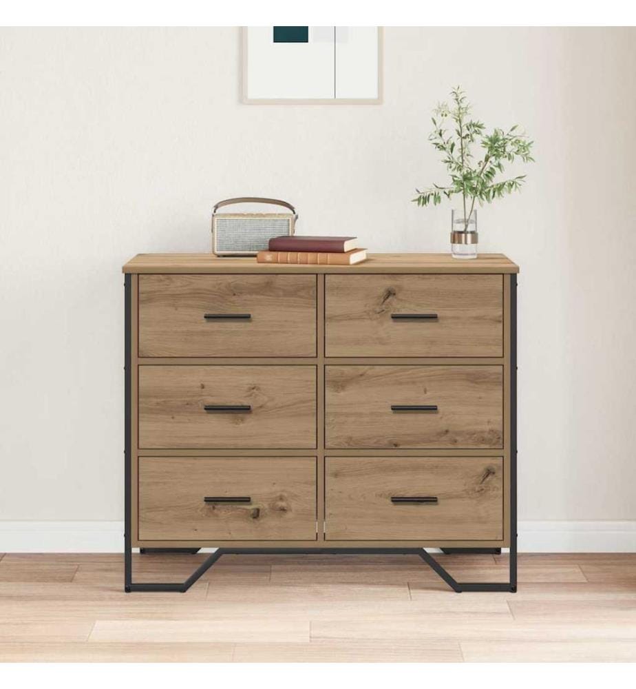 Kommode mit Schubladen 2 pcs Artisan-Eiche 91 x 35,5 x 74,5 cm