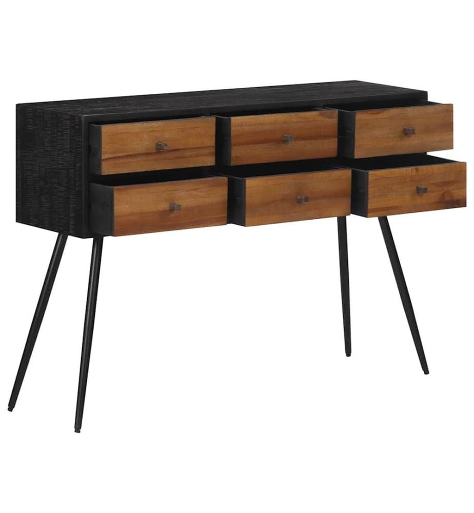 Table console avec tiroirs 116x30x76 cm teck massif récupéré