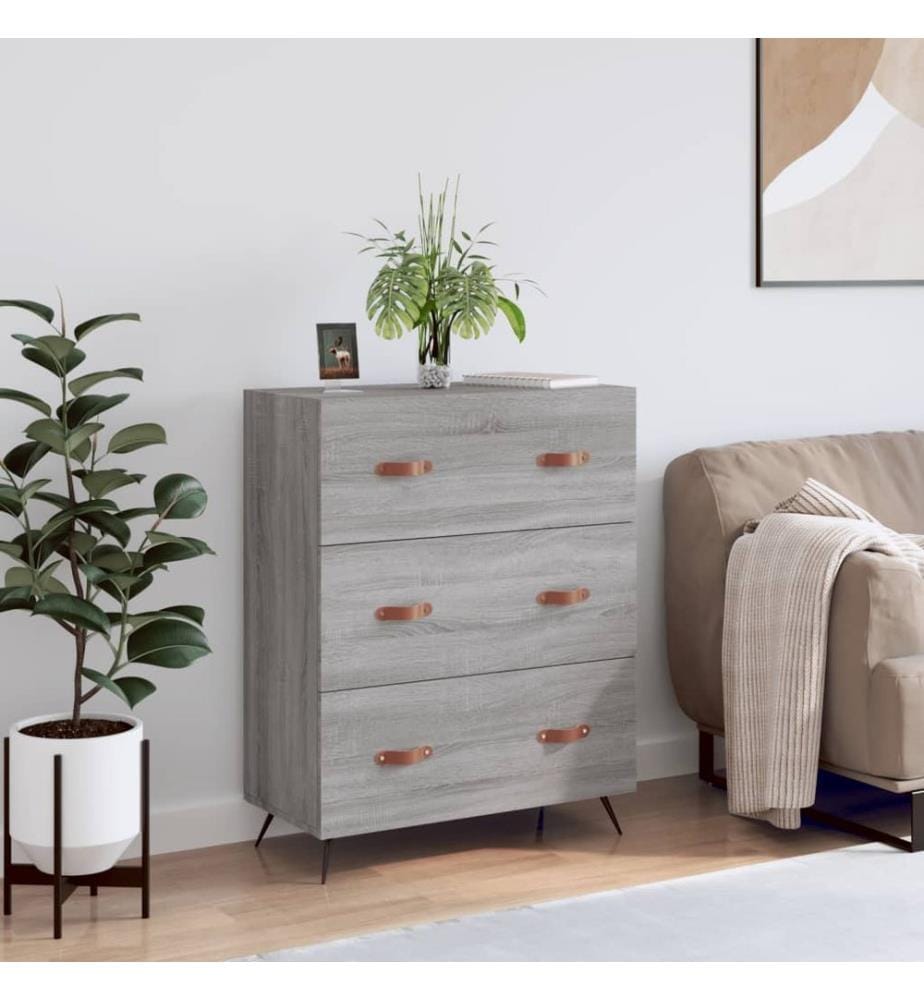 Kommode Grau Sonoma 69,5x34x90 cm Holzwerkstoff