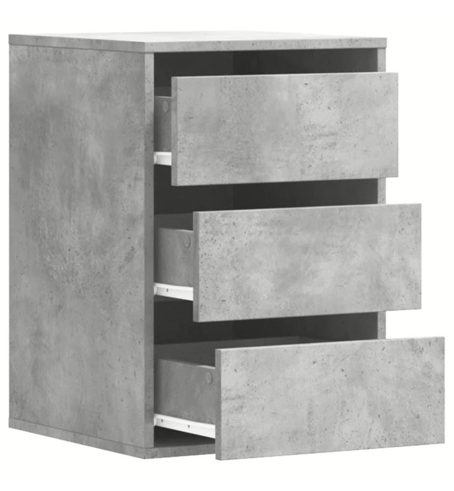 Commode d'angle gris béton 40x41x58 cm bois d'ingénierie