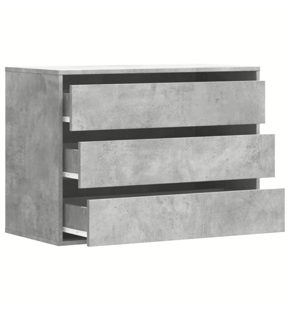 Commode d'angle gris béton 80x41x58 cm bois d'ingénierie