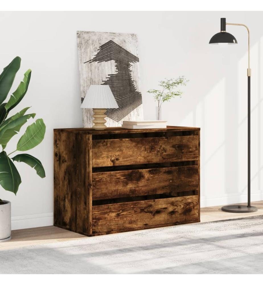 Kommode Räuchereiche 80x41x58 cm Holzwerkstoff