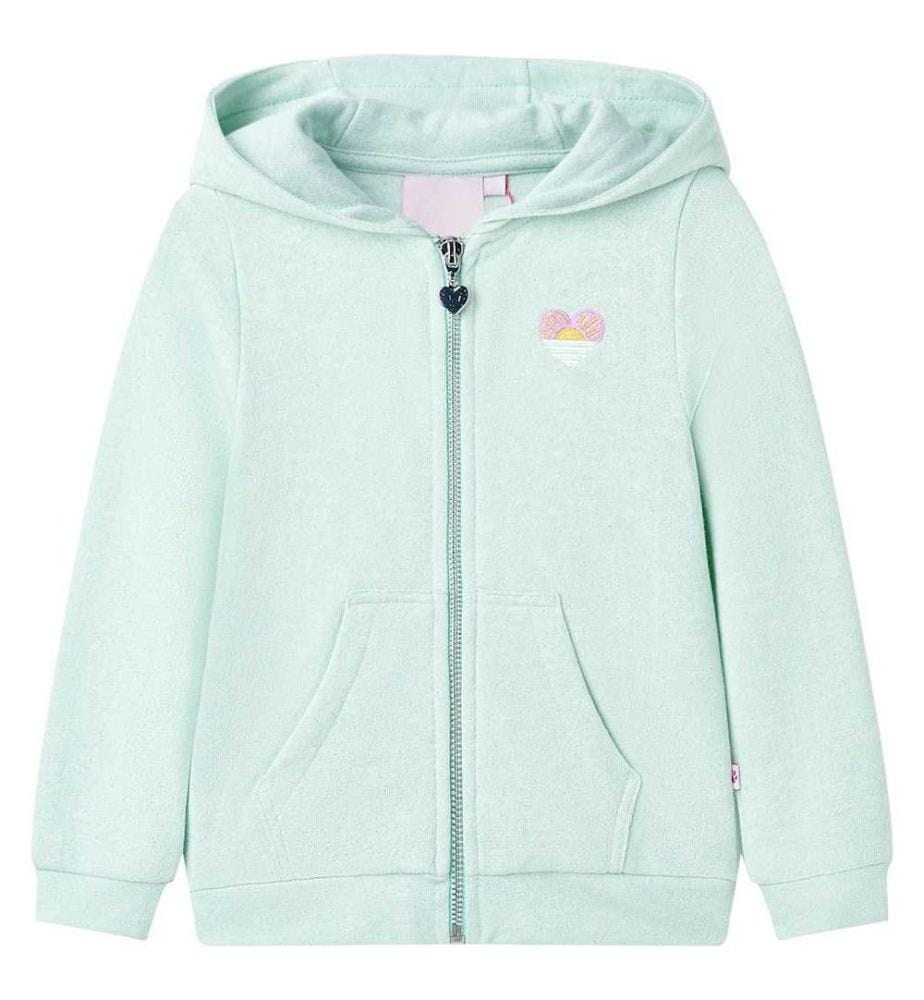 Kinder-Kapuzenpullover mit Reissverschluss Helles Minzgrün 92