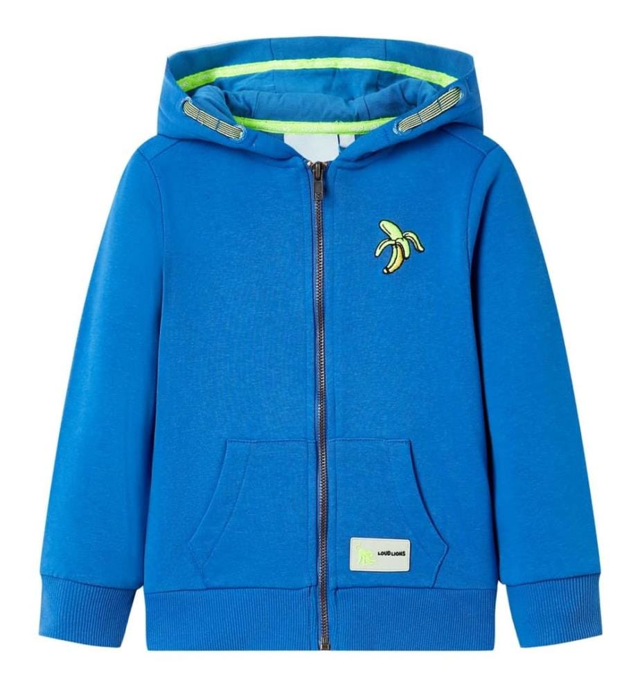 Kinder-Kapuzenpullover mit Reissverschluss Blau 128