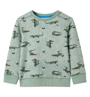 Kinder-Sweatshirt Hellkhaki Melange 116