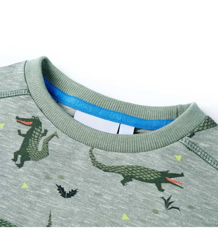 Kinder-Sweatshirt Hellkhaki Melange 116