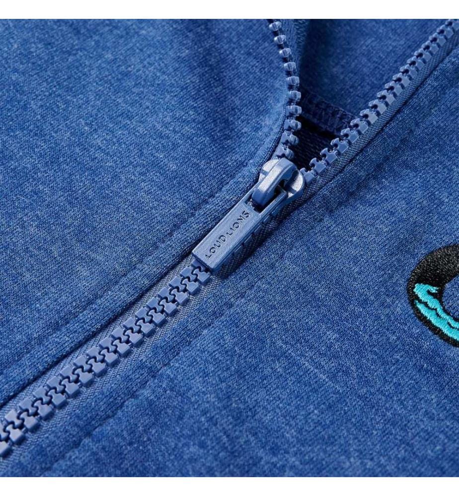 Kinder-Kapuzenpullover mit Reissverschluss Dunkelblau Melange 104