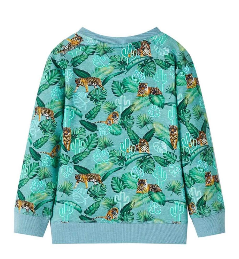 Kinder-Sweatshirt Grün Meliert 92