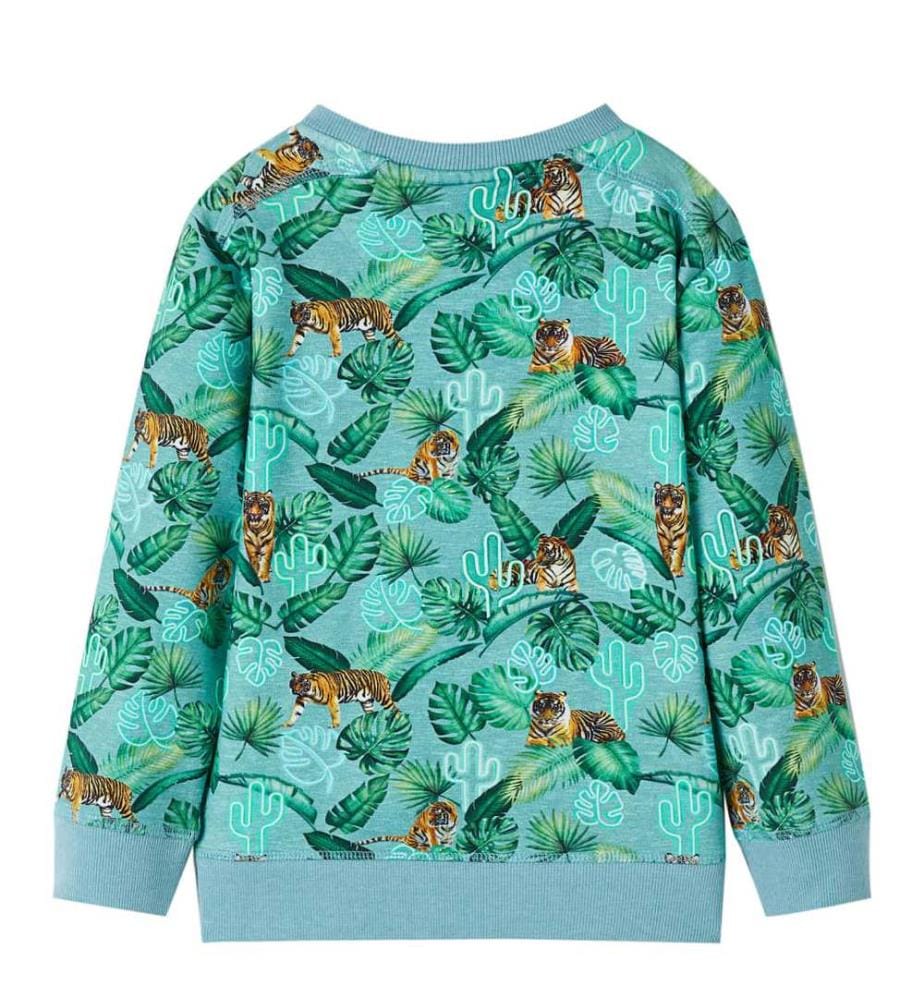 Kinder-Sweatshirt Hellgrün Melange 140
