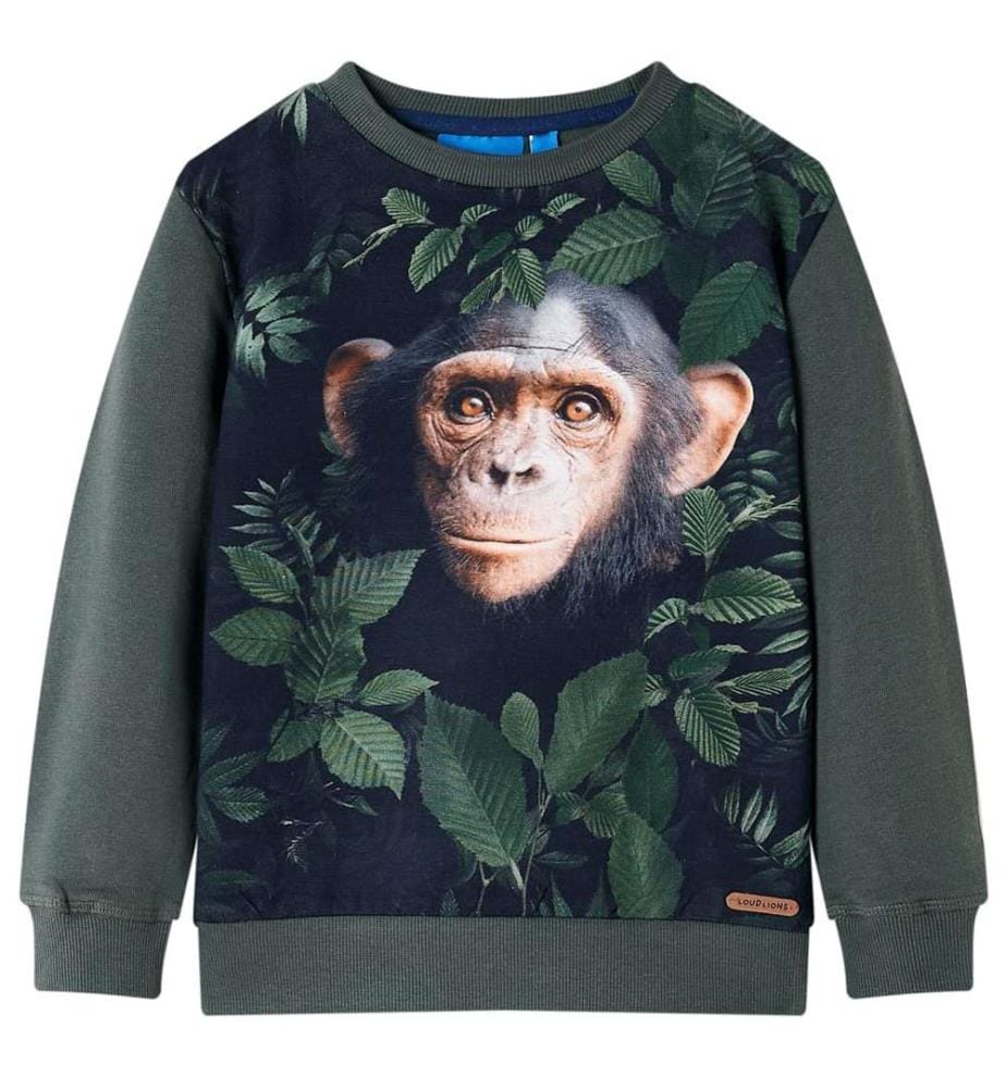 Kinder-Sweatshirt Dunkles Khaki 128