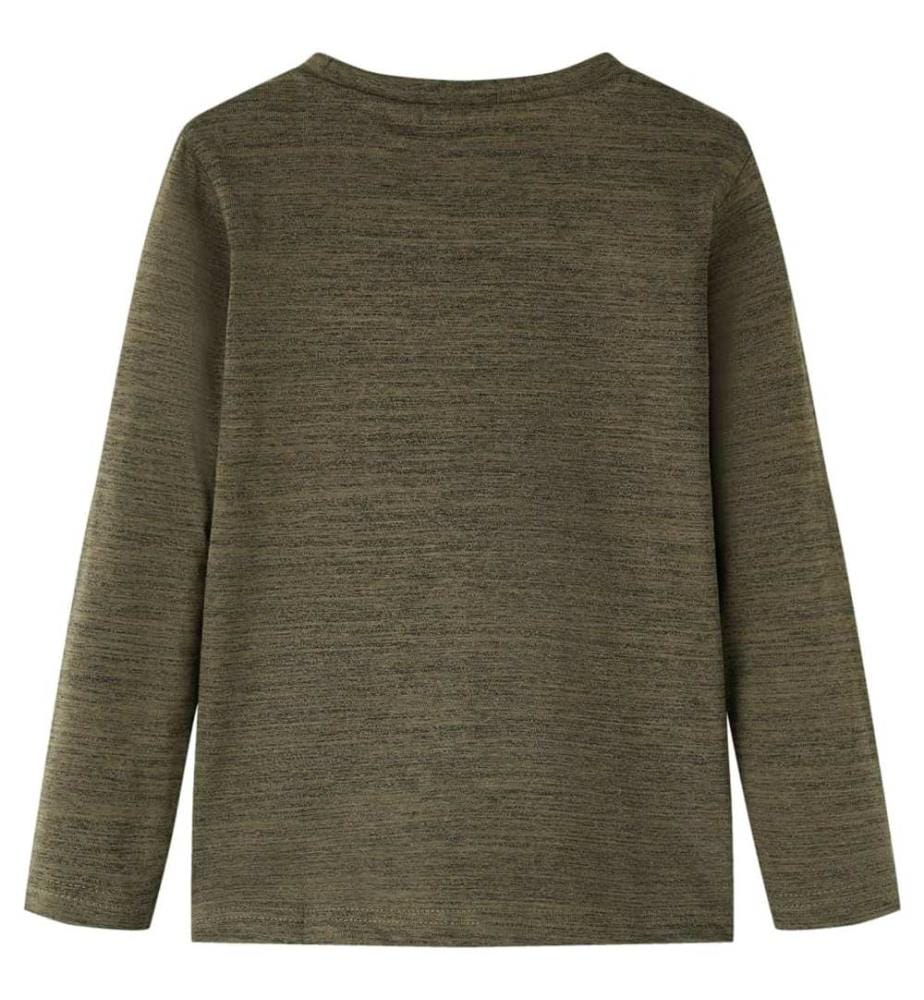 Kinder-Langarmshirt Dunkles Khaki Melange 128