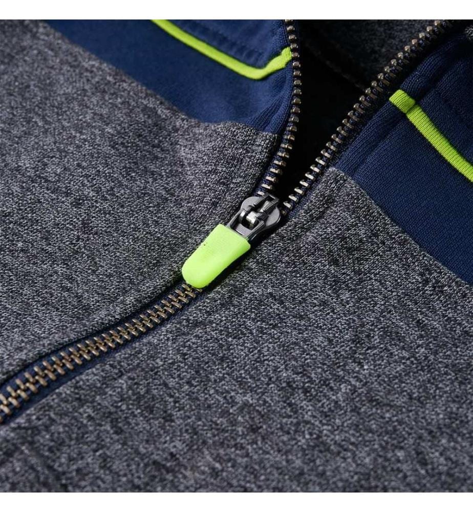 Kinder-Kapuzenpullover mit Reissverschluss Grau Melange 104