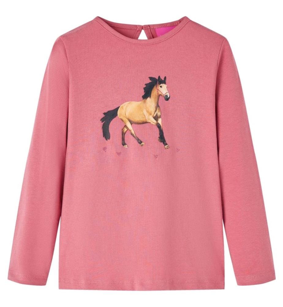 Kinder-Langarmshirt Altrosa 128