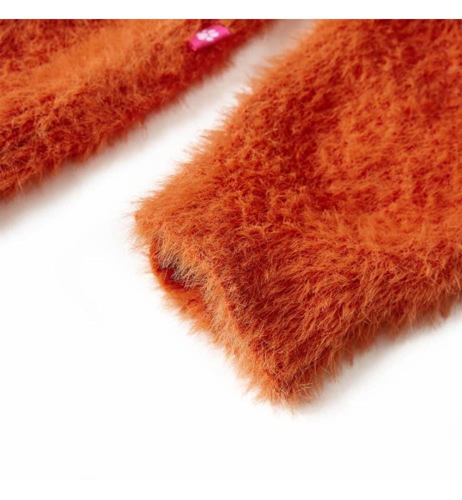 Kinderpullover Gestrickt Dunkelorange 116