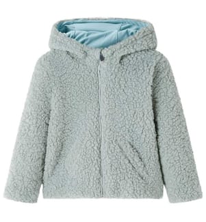 Kinder-Kapuzenjacke Teddy-Kunstpelz Minzgrün 116
