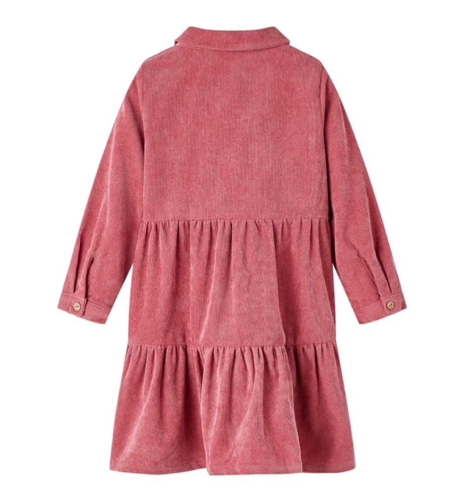 Kinderkleid mit Langen Ärmeln Cord Altrosa 128