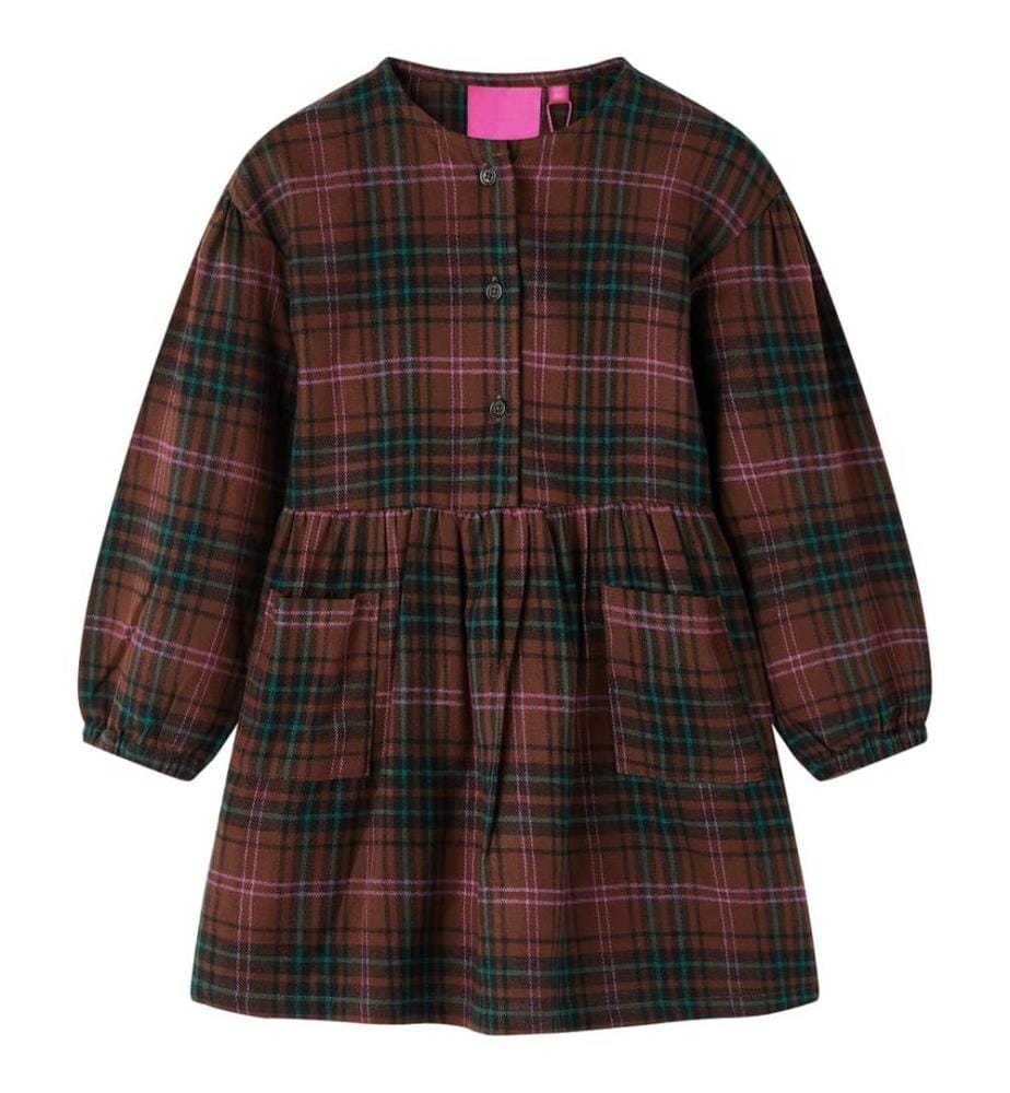 Kinderkleid mit Langen Ärmeln Cognac 140