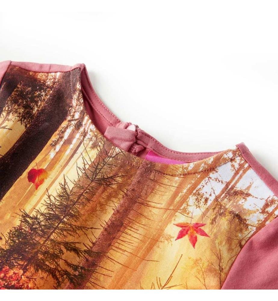 Kinderkleid mit Langen Ärmeln Altrosa 140