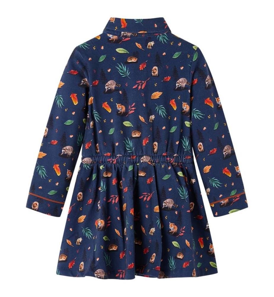 Kinderkleid mit Langen Ärmeln Marineblau 128