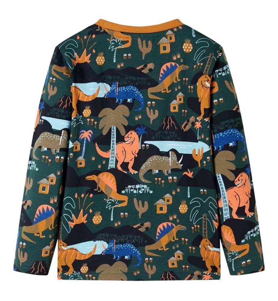 Kinderpyjama mit Langen Ärmeln Dunkelgrün 104