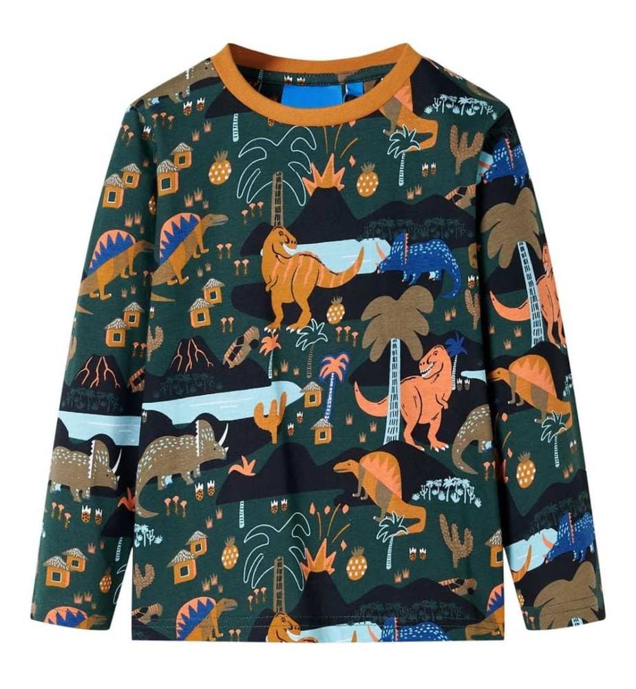 Kinderpyjama mit Langen Ärmeln Dunkelgrün 140