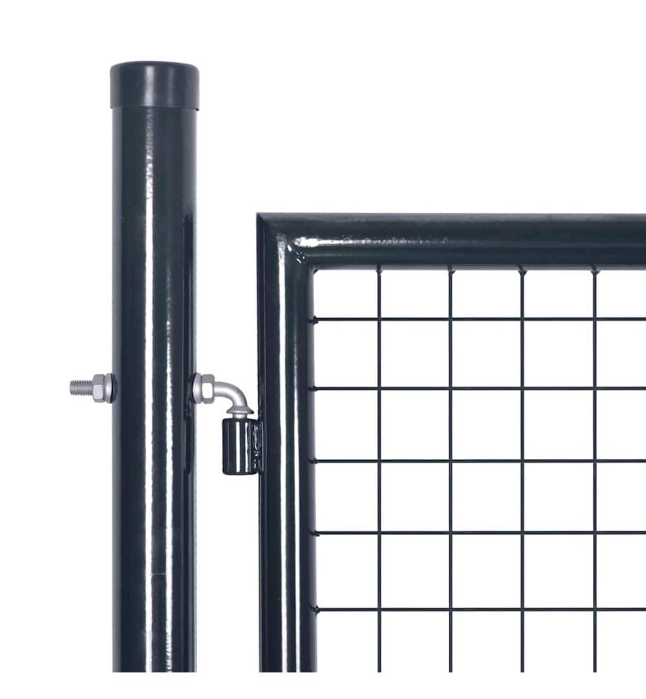 Maschen-Gartentor verzinkter Stahl 300 x 100 cm Grau