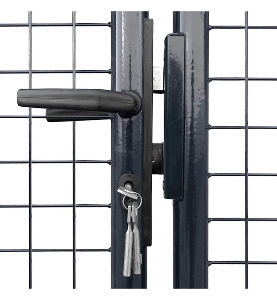 Maschen-Gartentor verzinkter Stahl 300 x 100 cm Grau