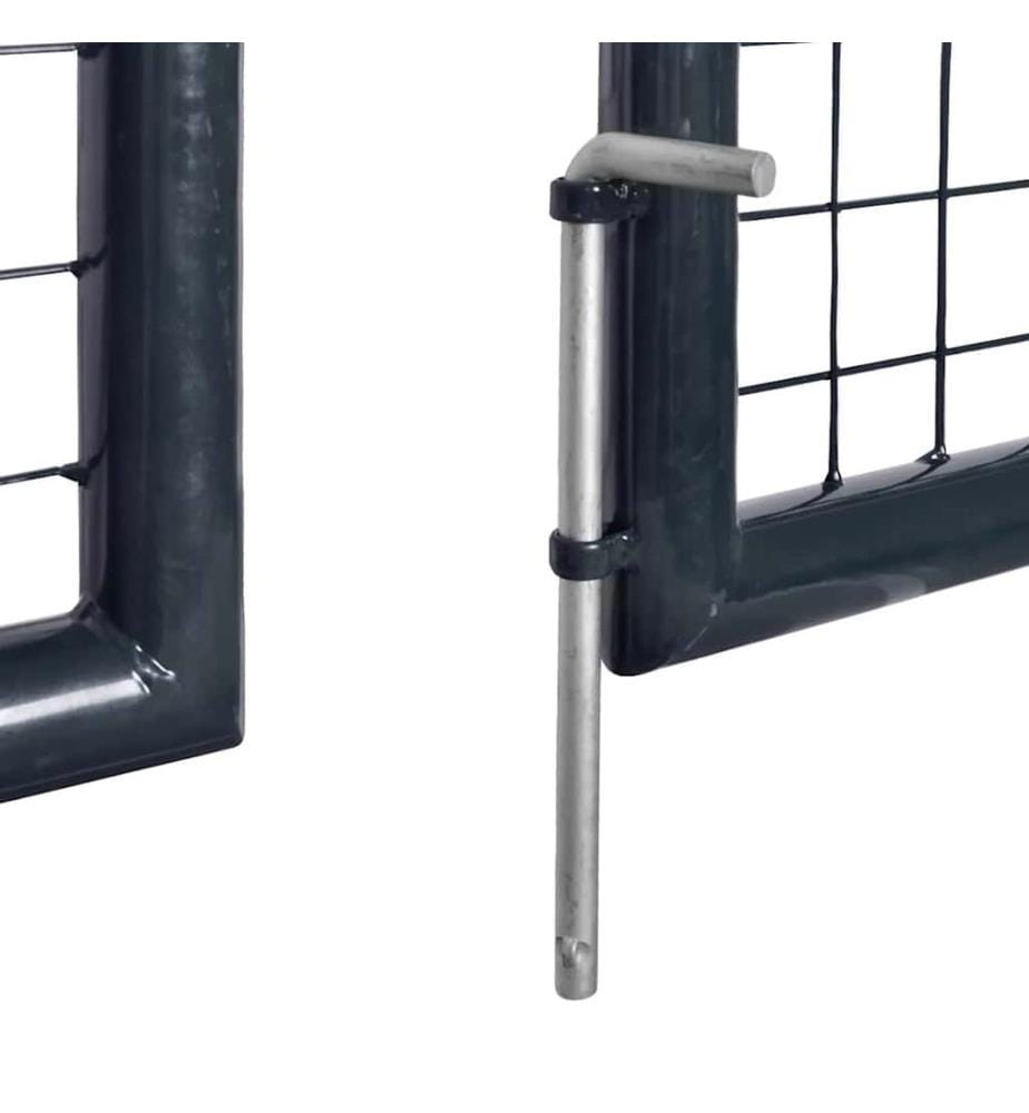 Maschen-Gartentor verzinkter Stahl 300 x 100 cm Grau