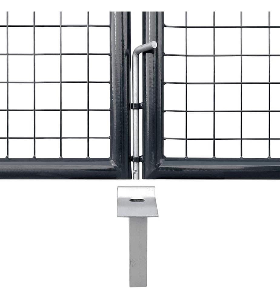 Maschen-Gartentor verzinkter Stahl 400 x 200 cm Grau