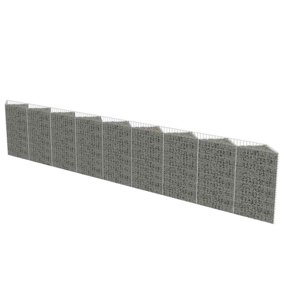 Mur de gabion Acier galvanisé 630x30x100 cm
