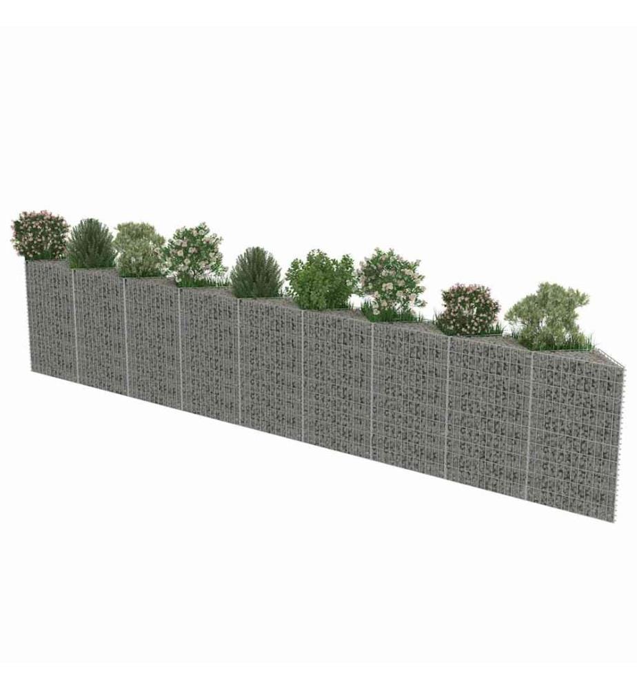 Mur de gabion Acier galvanisé 630x30x100 cm