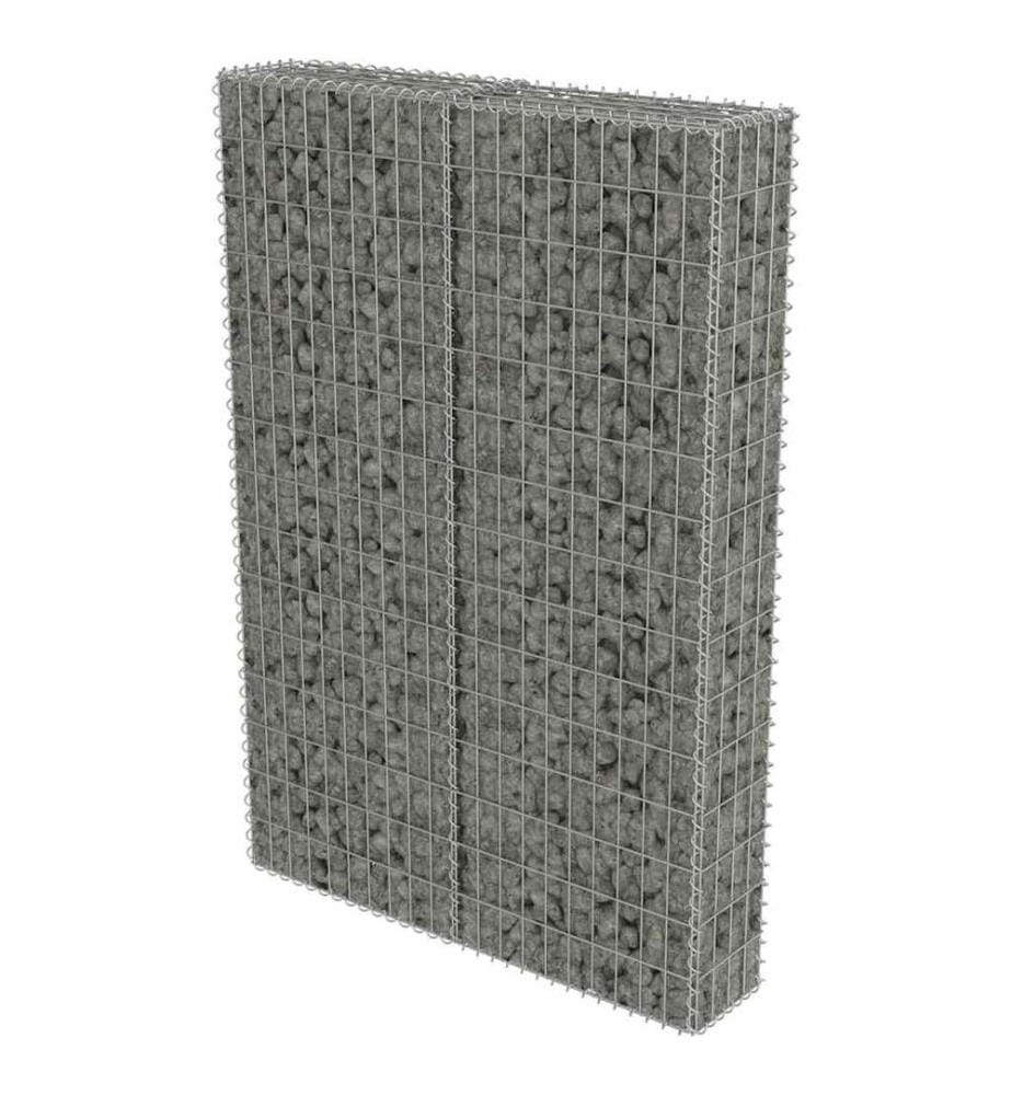 Mur à gabion avec couvercles Acier galvanisé 100x20x150 cm