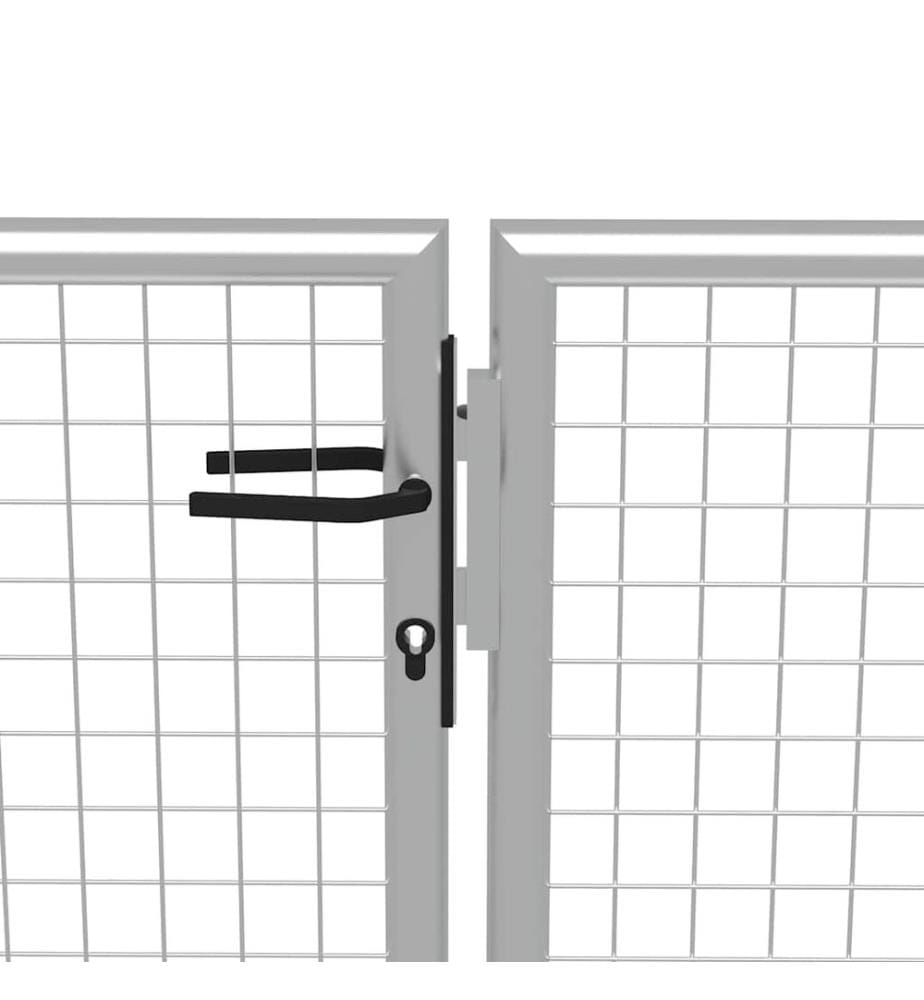 Gartentor verzinkter Stahl 400 x 100 cm Silber