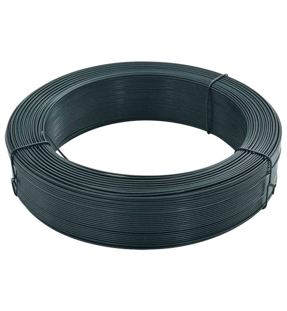 Zaun-Bindedraht 250 m 2,3/3,8 mm Stahl Schwarzgrün