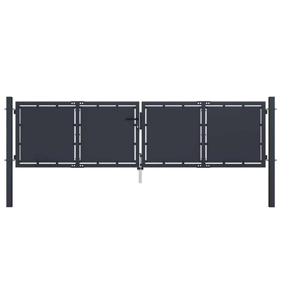 Gartentor aus Stahl 300 x 100 cm Anthrazit