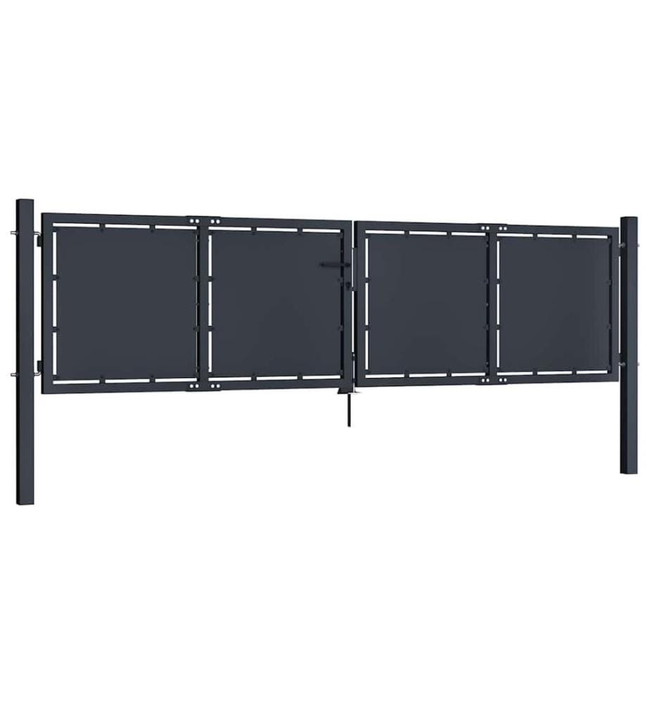 Gartentor aus Stahl 300 x 100 cm Anthrazit