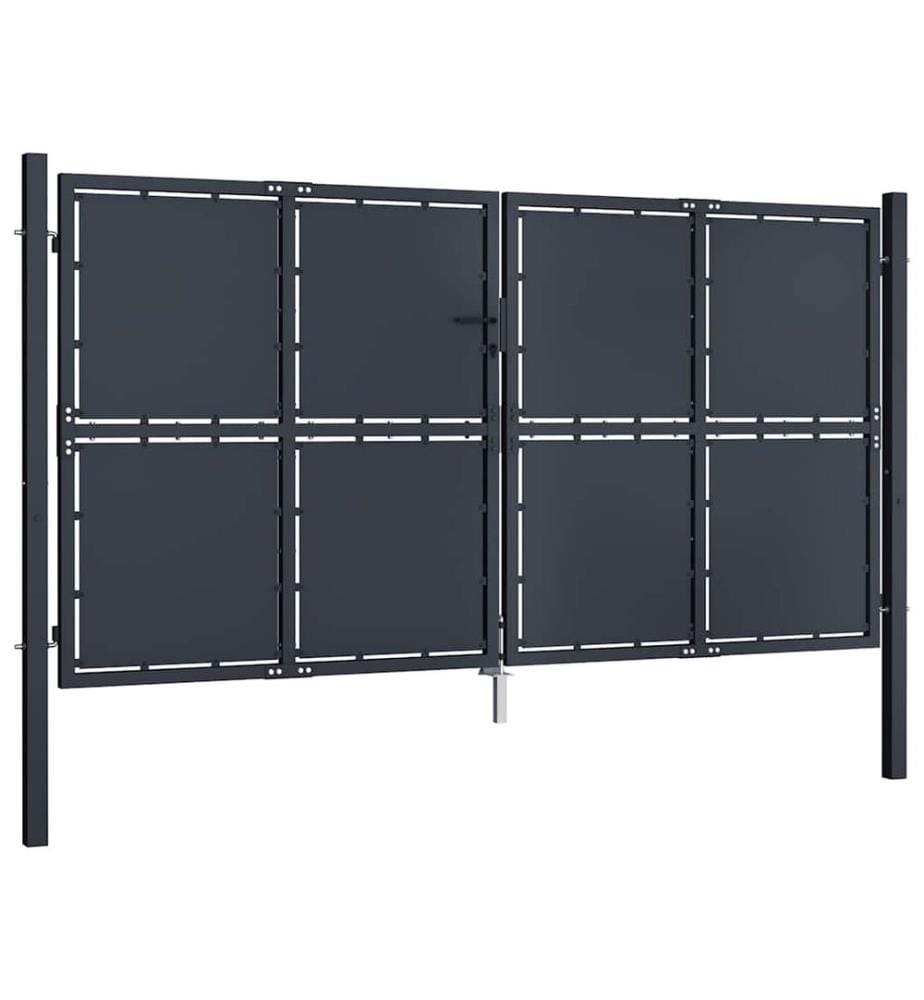 Gartentor aus Stahl 300 x 200 cm Anthrazit