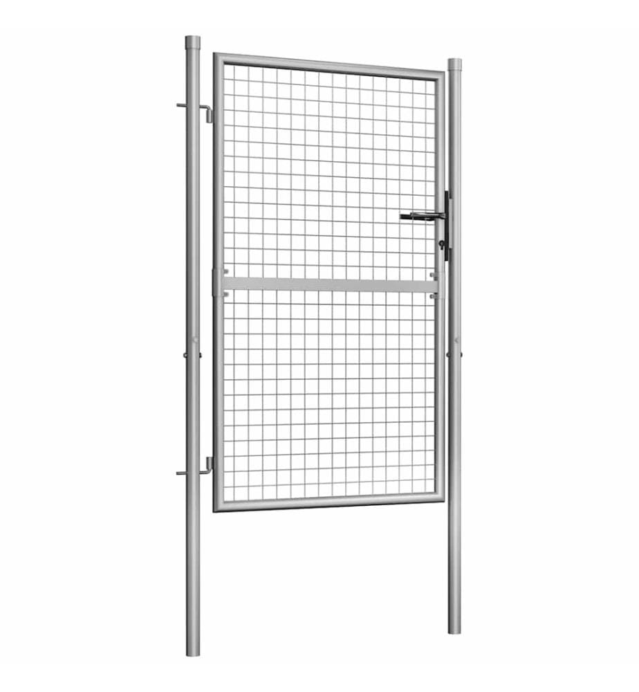Gartentor verzinkter Stahl 100 x 125 cm Silber