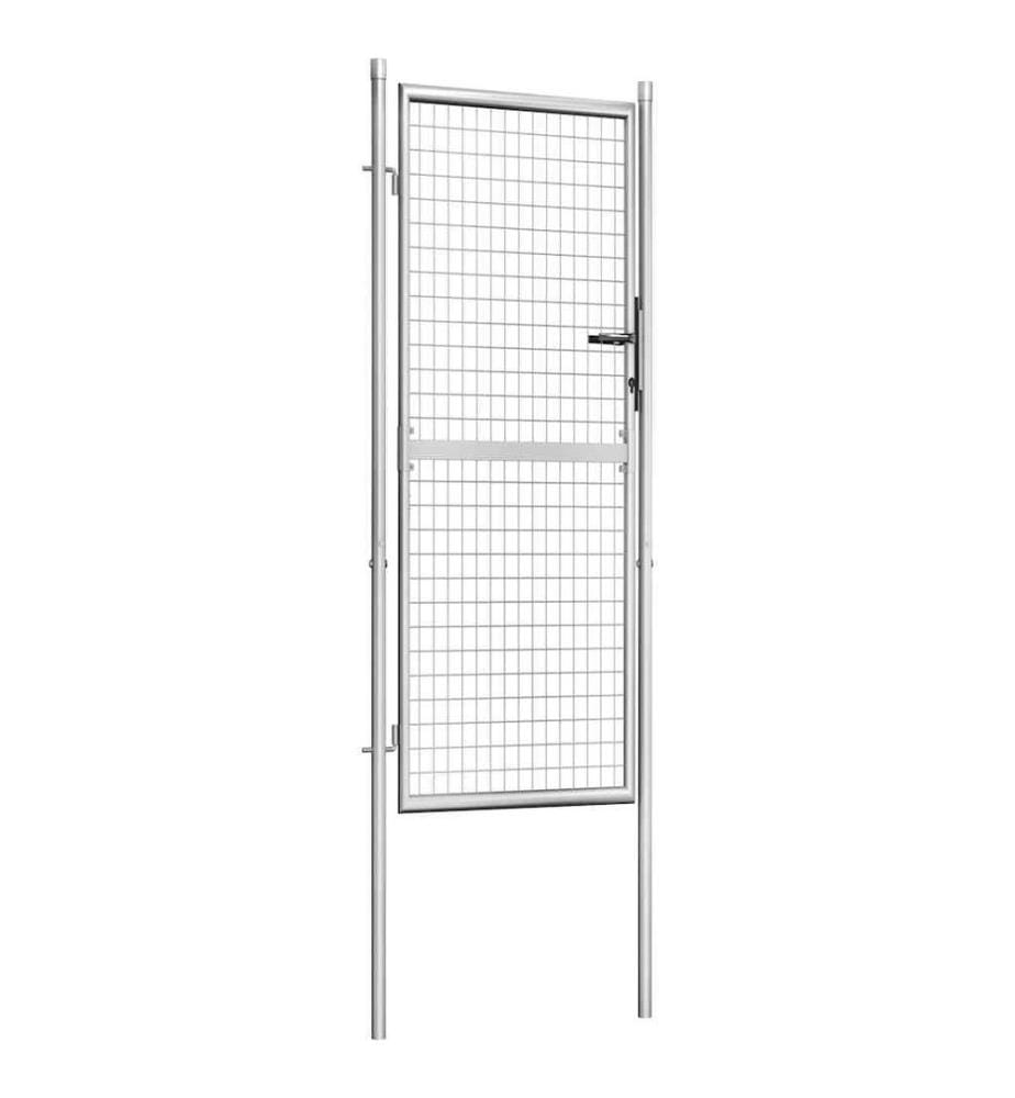 Gartentor verzinkter Stahl 100 x 200 cm Silber