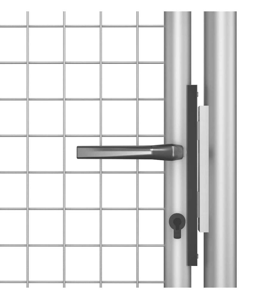 Gartentor verzinkter Stahl 100 x 200 cm Silber
