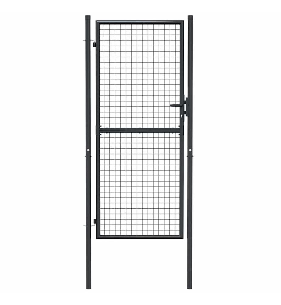 Maschen-Gartentor verzinkter Stahl 100 x 200 cm Grau