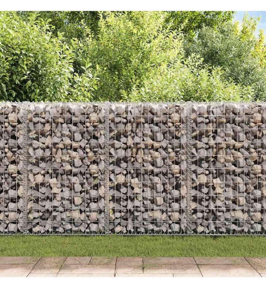 Mur en gabion avec couvercles Acier galvanisé 100x60x100 cm