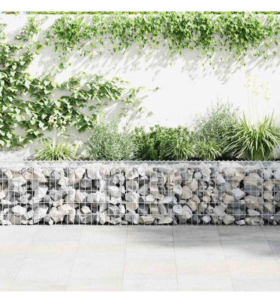 Mur en gabion avec couvercles Acier galvanisé 900x30x50 cm