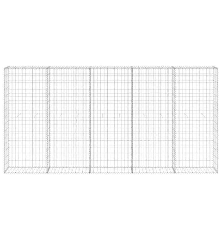 Mur en gabion avec couvercles Acier galvanisé 300x30x150 cm