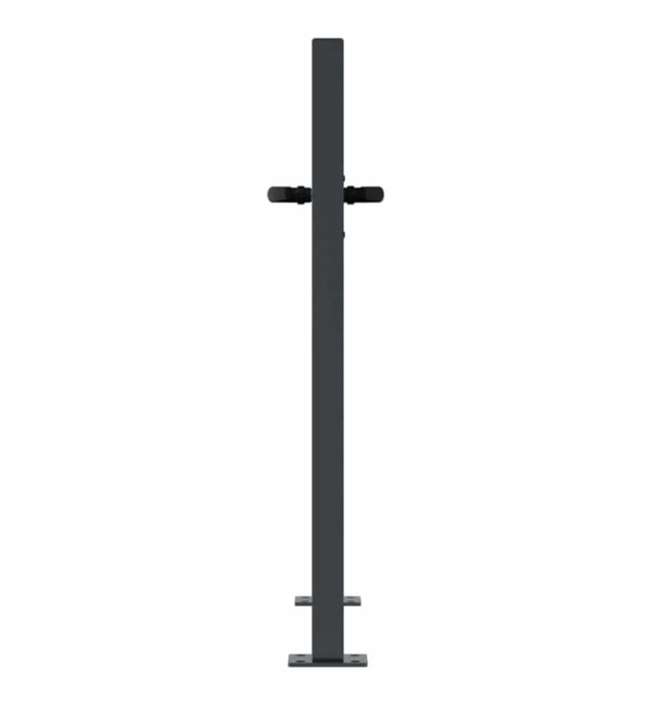 Gartentor Anthrazit 100x75 cm Stahl Gras-Design
