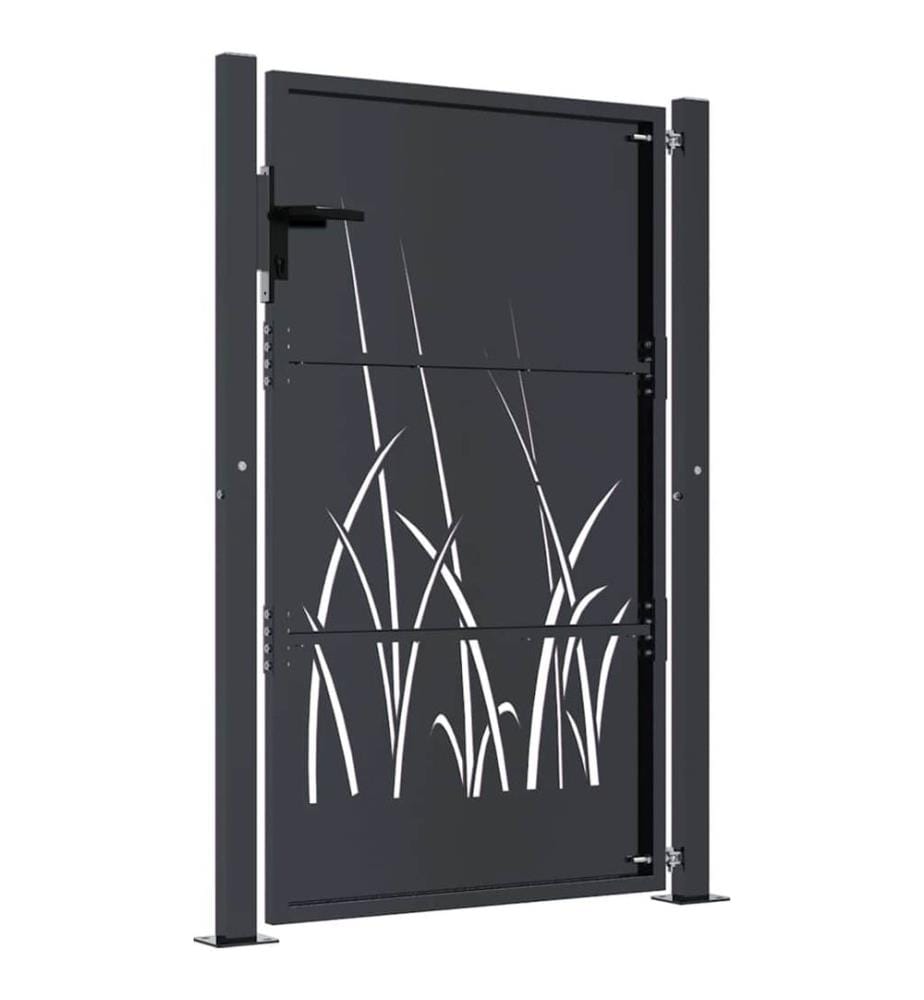 Gartentor Anthrazit 100x125 cm Stahl Gras-Design