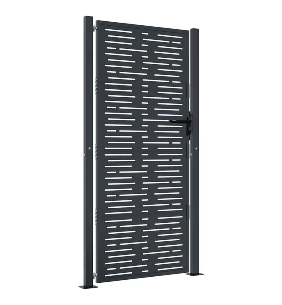 Gartentor Anthrazit 100x200 cm Stahl Quadratisches Design