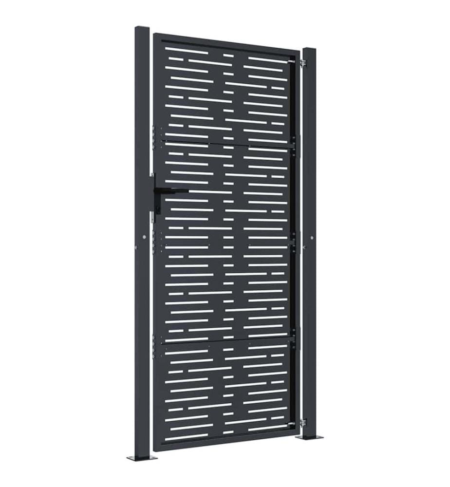 Gartentor Anthrazit 100x200 cm Stahl Quadratisches Design